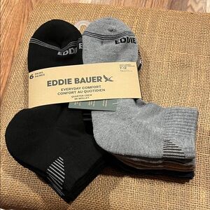 Eddie Bauer Men's Casual Black and Gray Socks